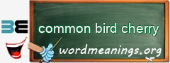 WordMeaning blackboard for common bird cherry